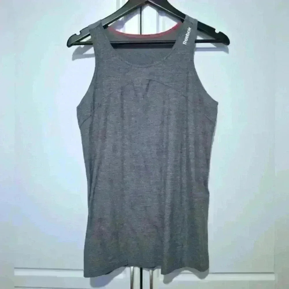 Reebok Womens Athletic Tank Top Gray Medium